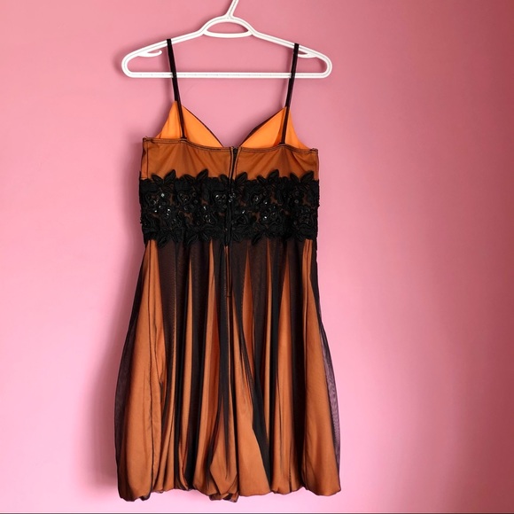 Beautiful Orange and Black Formal Dress - Picture 7 of 11